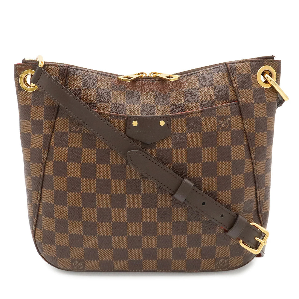 Louis Vuitton Damier South Bank Fringe Tassel Crossbody Bag Canvas Leather Brown